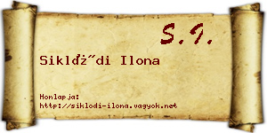 Siklódi Ilona névjegykártya