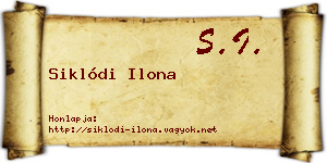 Siklódi Ilona névjegykártya