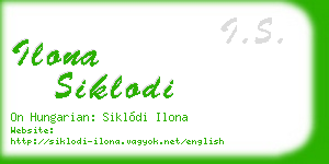 ilona siklodi business card