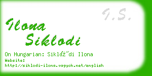 ilona siklodi business card